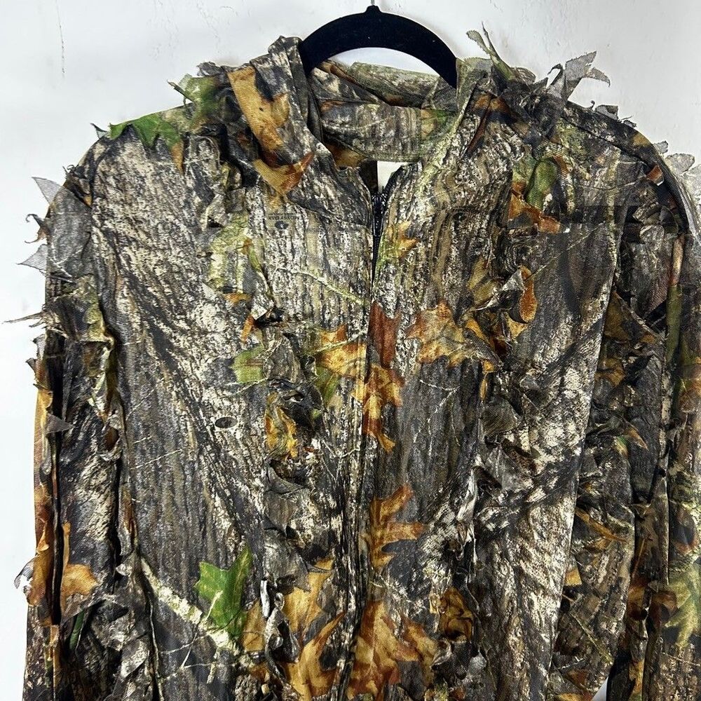 Underbrush Mossy Oak Break Up Camo Ghillie Jacket Mens L/XL 3D Leafy Hunting - Picture 3 of 9